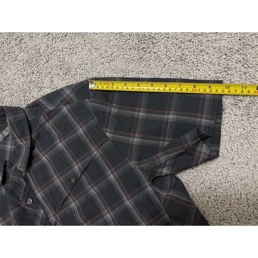 ICBREAKER Merino Shirt Short Sleeve Button Up Wool Gray Plaid Outdoor Men Large - Picture 15 of 16